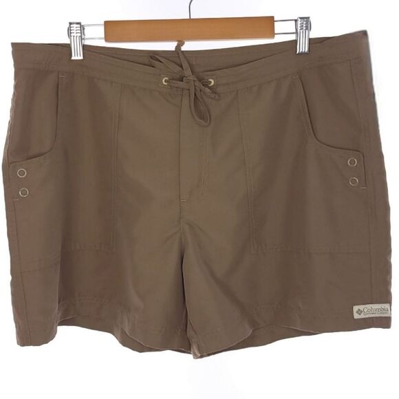 Columbia Solid Brown Snap Pockets Womens Size XL Shorts - Picture 1 of 11
